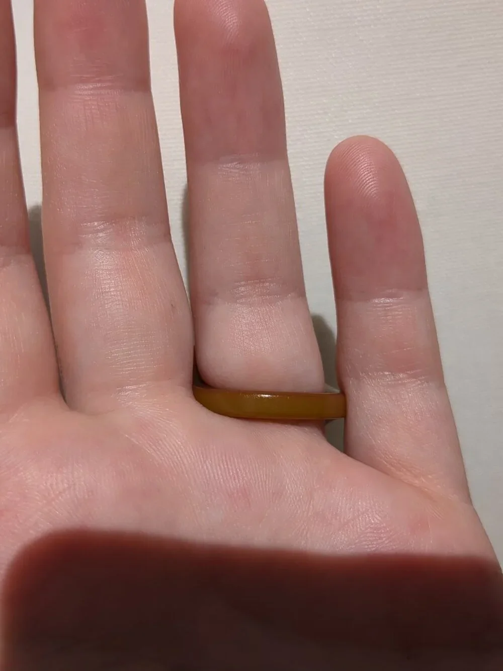 Vintage Carved Bakelite Ring • Butterscotch Olive • Art Deco • Tested Positive B